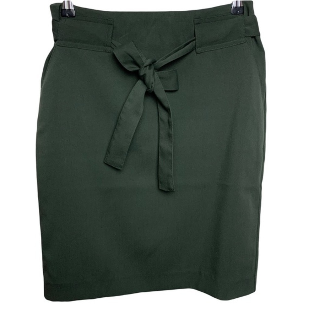Banana Republic Forest Green Pencil Skirt Tie Waist Petite‎ 4P